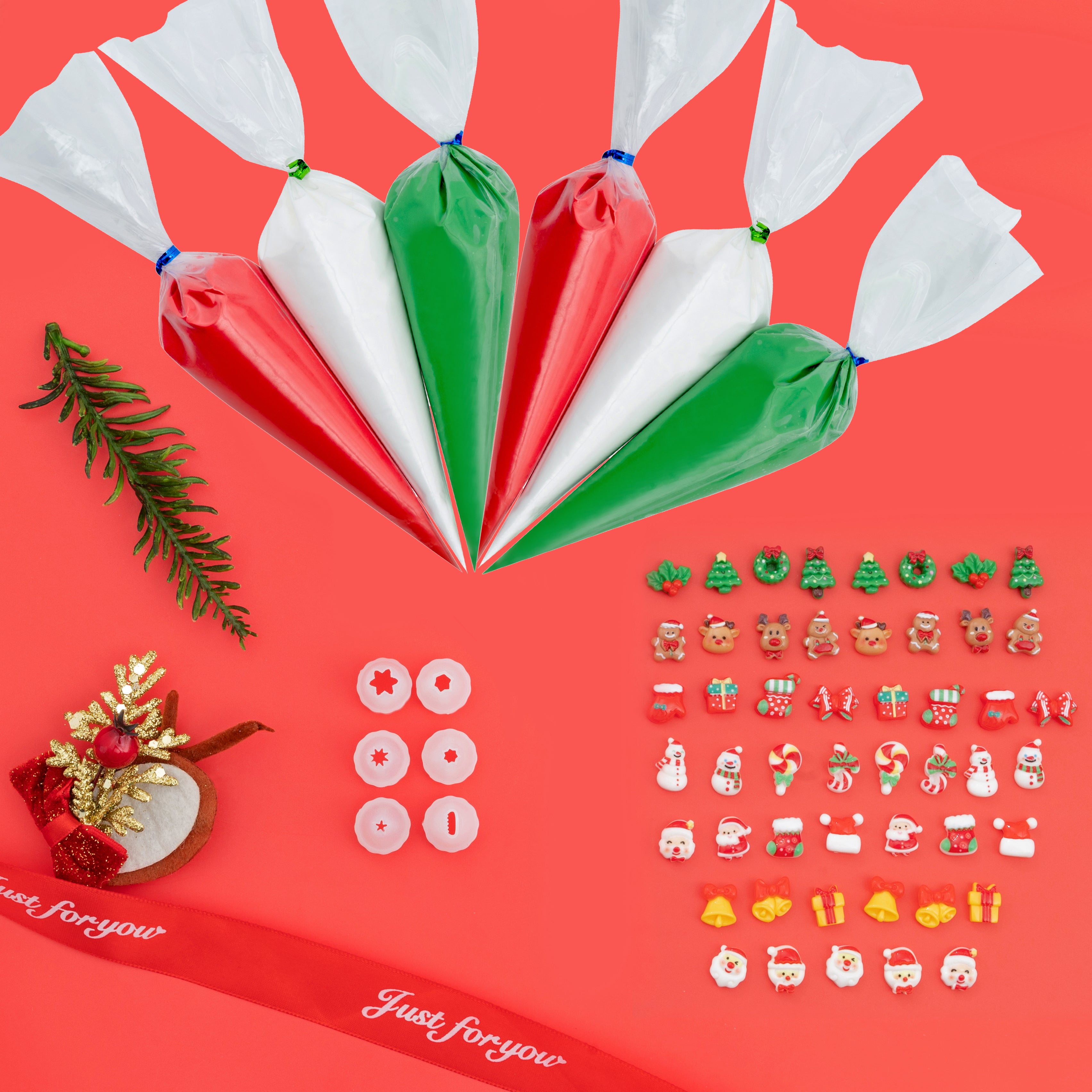 Christmas Decoden Cream & 50 Mini Charms Set