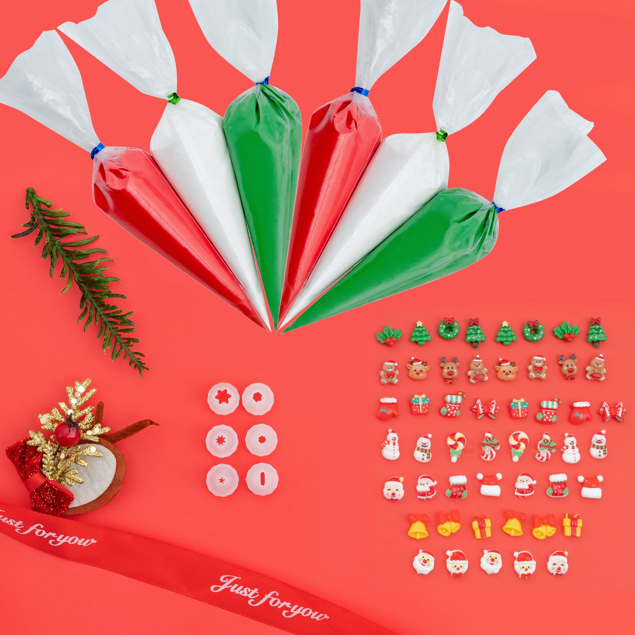 Christmas Decoden Cream & 50 Mini Charms Set