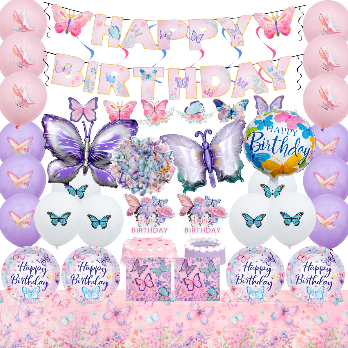 Butterfly Garden Birthday Party Decorations Set