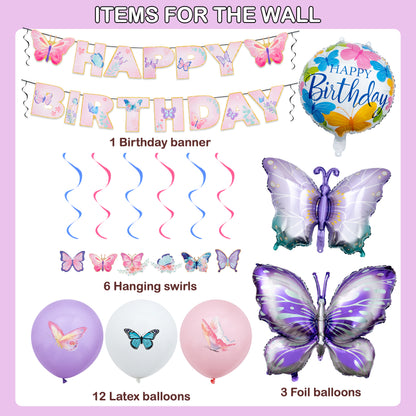 Butterfly Garden Birthday Party Decorations Set