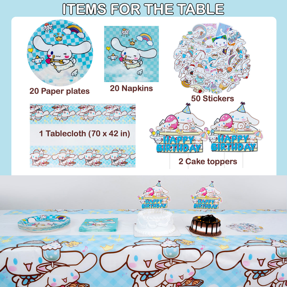 Cinnamoroll Birthday Decorations Set