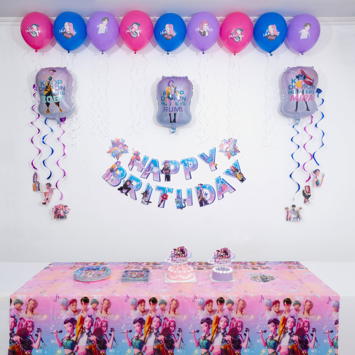 Kpop Demon Hunters Birthday Party Decorations Set