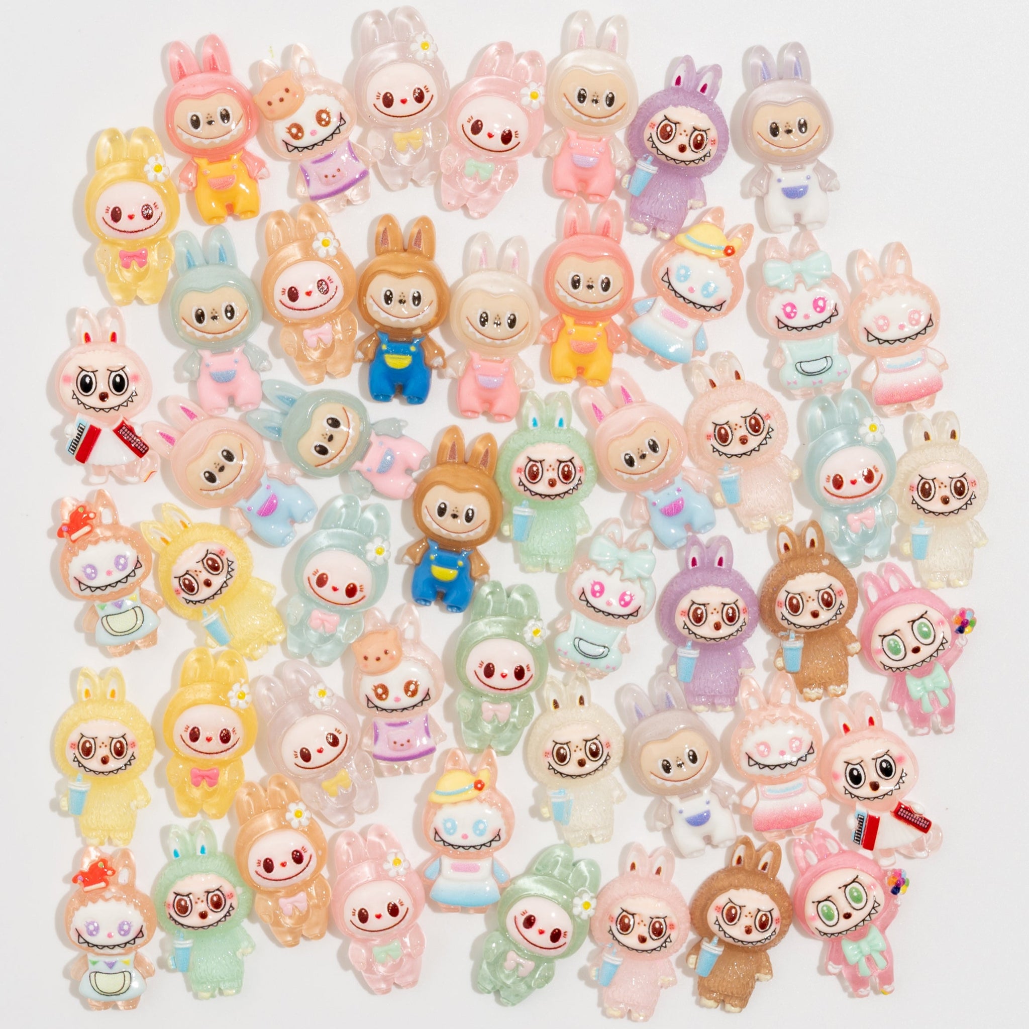 50PCS Mixed Labubu Charms Flatback Labubu Resin Charms