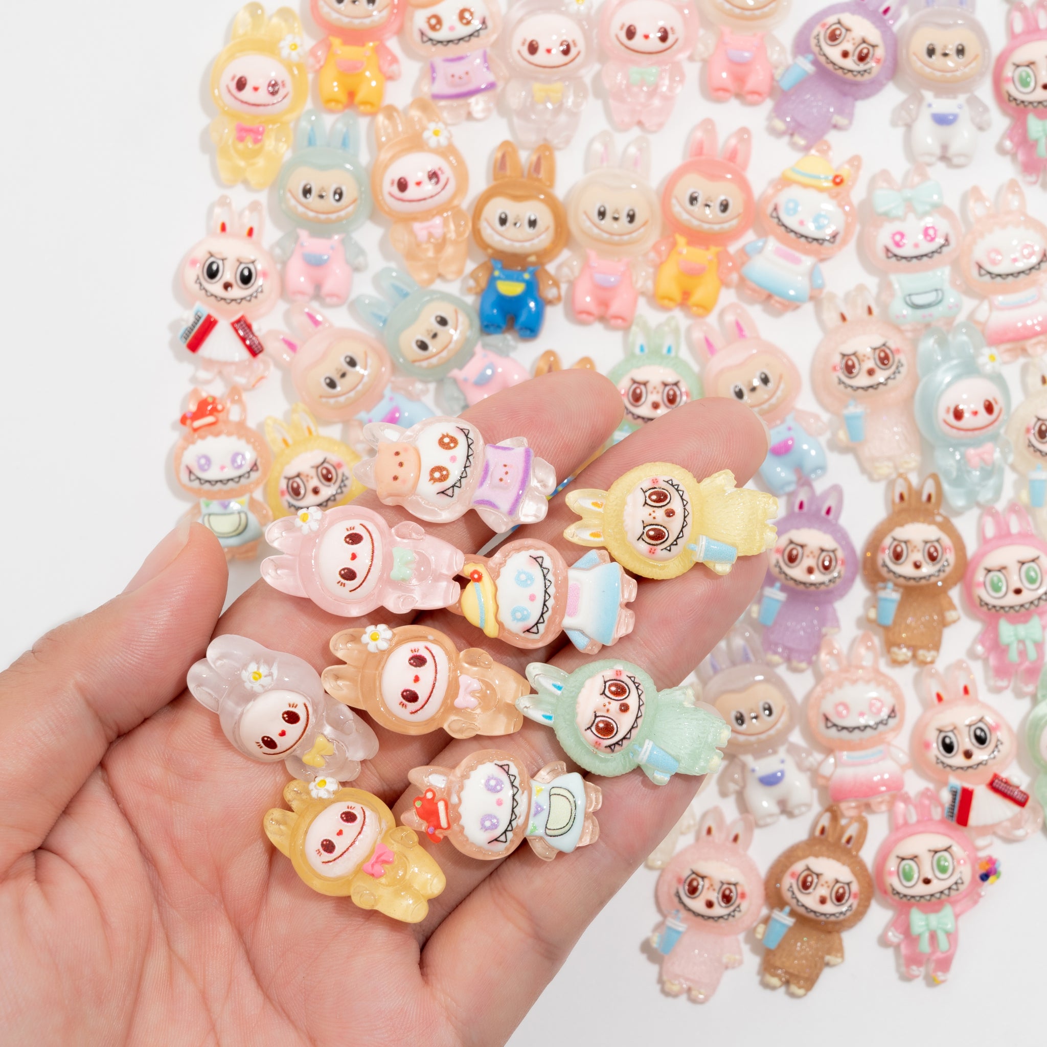 50PCS Mixed Labubu Charms Flatback Labubu Resin Charms