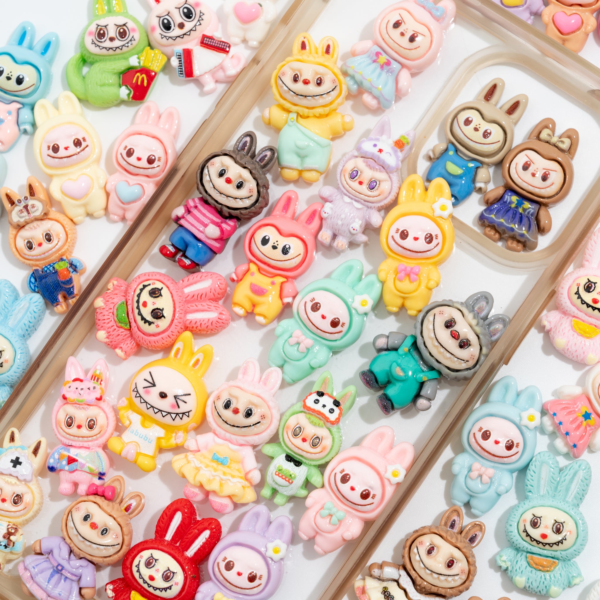 50PCS Mixed Labubu Charms Flatback Labubu Resin Charms