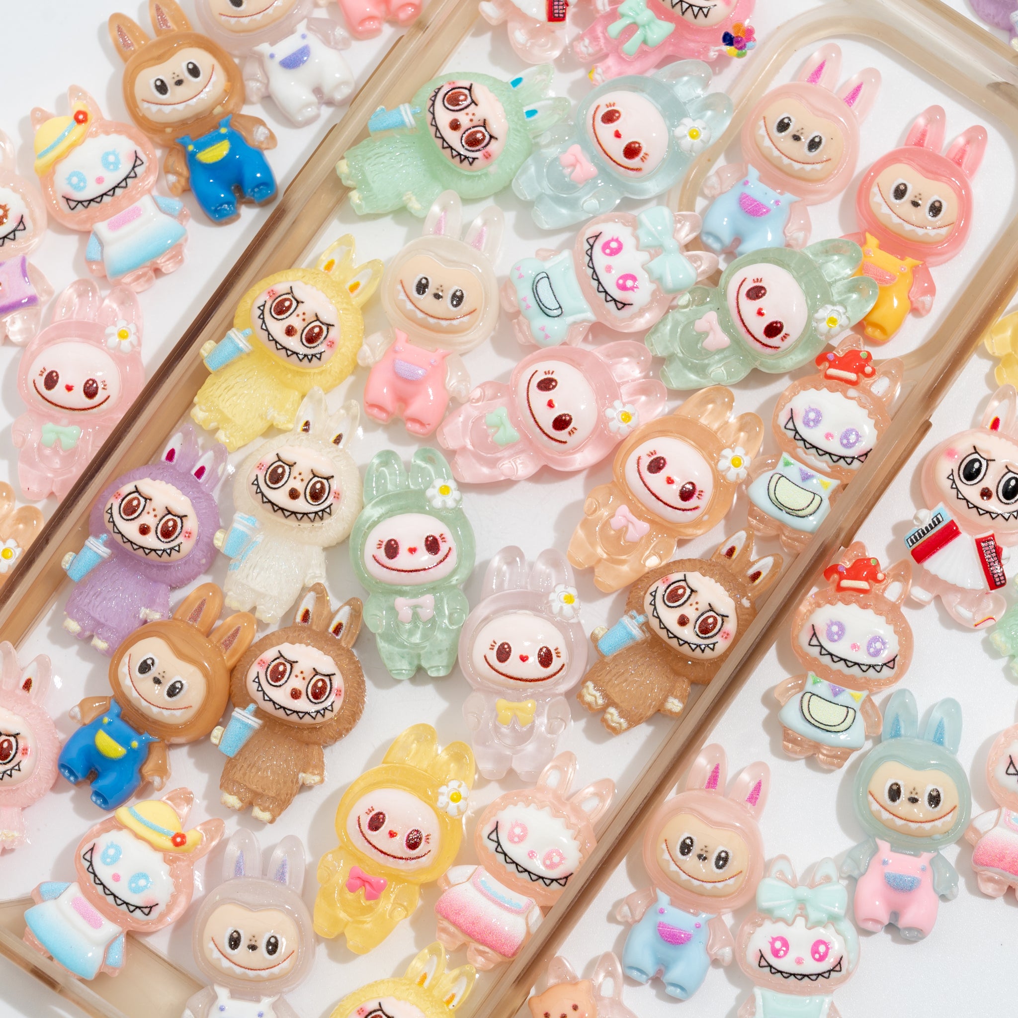 50PCS Mixed Labubu Charms Flatback Labubu Resin Charms