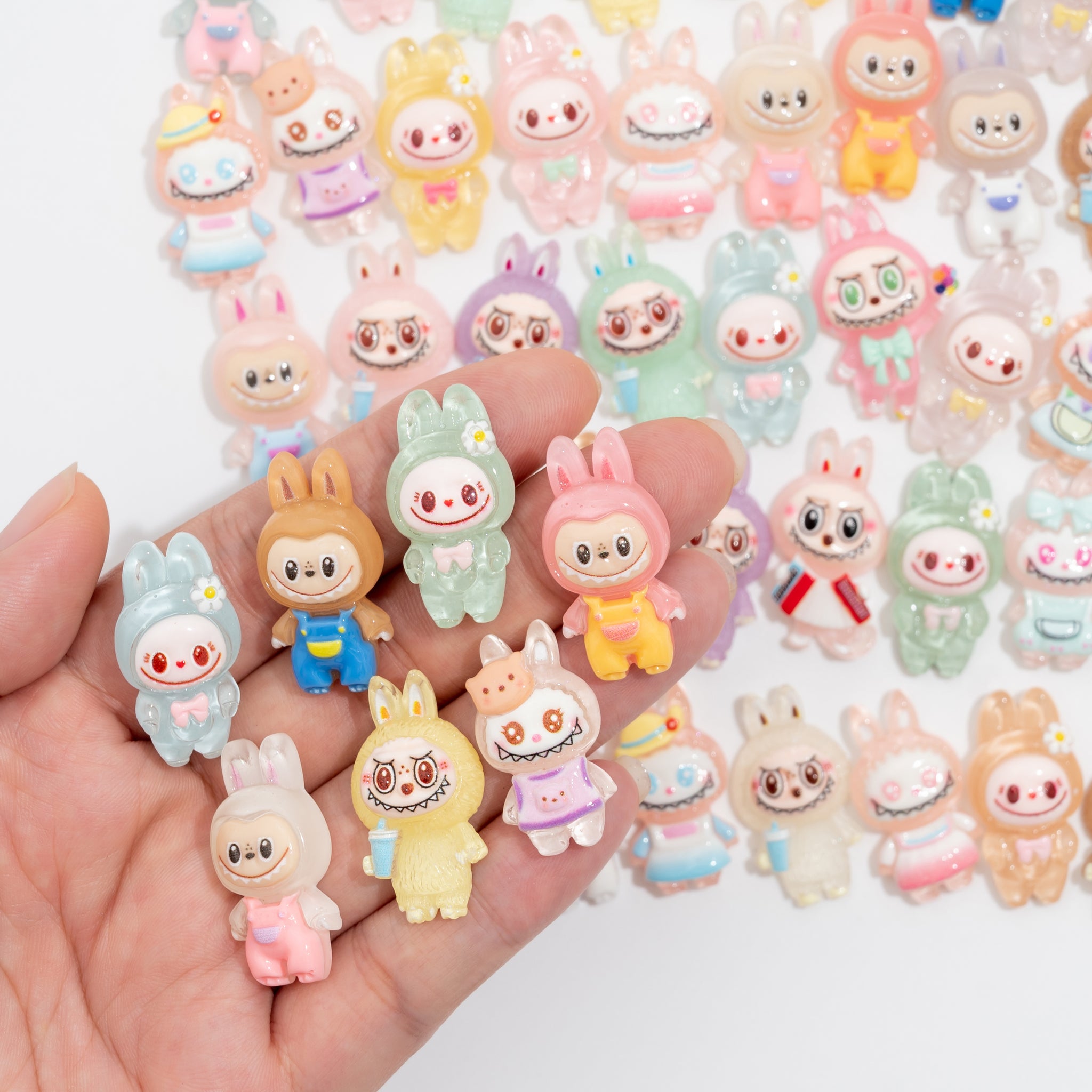 50PCS Mixed Labubu Charms Flatback Labubu Resin Charms