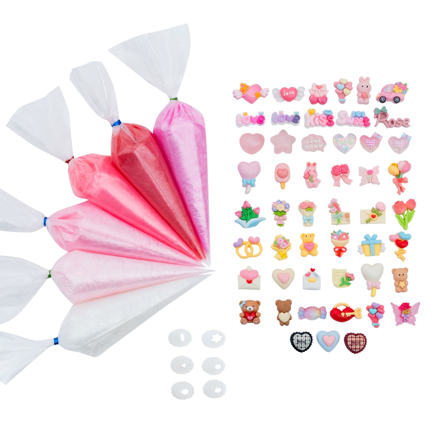 Pink Fairy Decoden Cream & 50 Charms Set