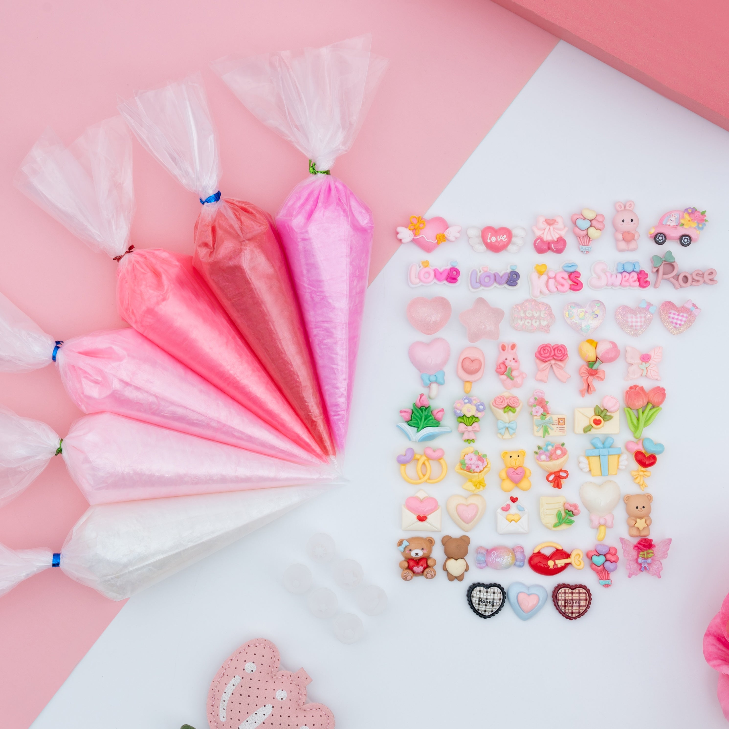 Valentine’s Decoden Cream & 50 Charms Set