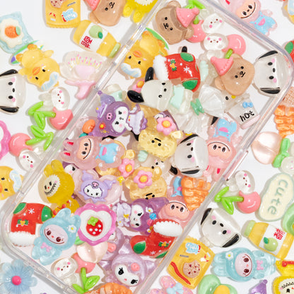 100 PCS Mixed Decoden Charms, Flatback Resin Charms