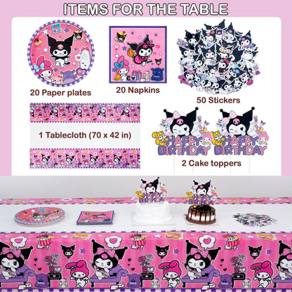 Kuromi & My Melody Birthday Party Decorations Set