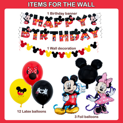 Mickey & Minnie Mouse Birthday Party Decorations Set