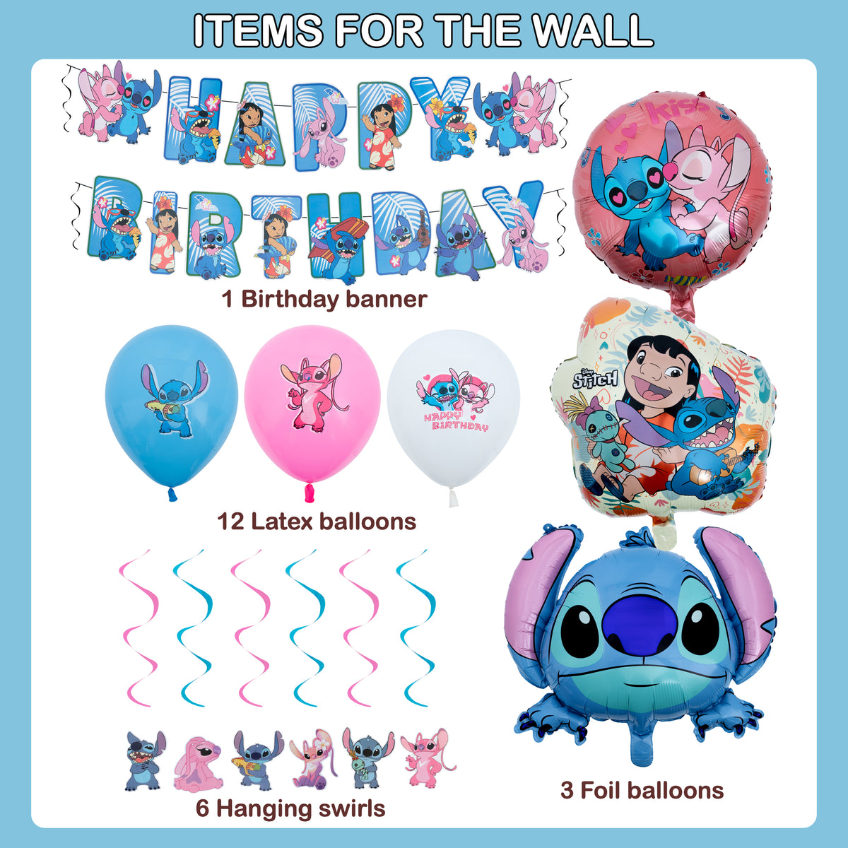 Lilo & Stitch Birthday Party Decorations Set