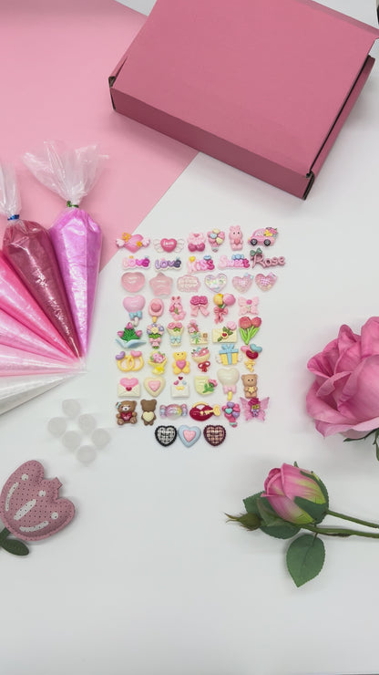 Pink Fairy Decoden Cream & 50 Charms Set