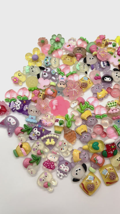 100 Pcs Mixed Decoden Charms