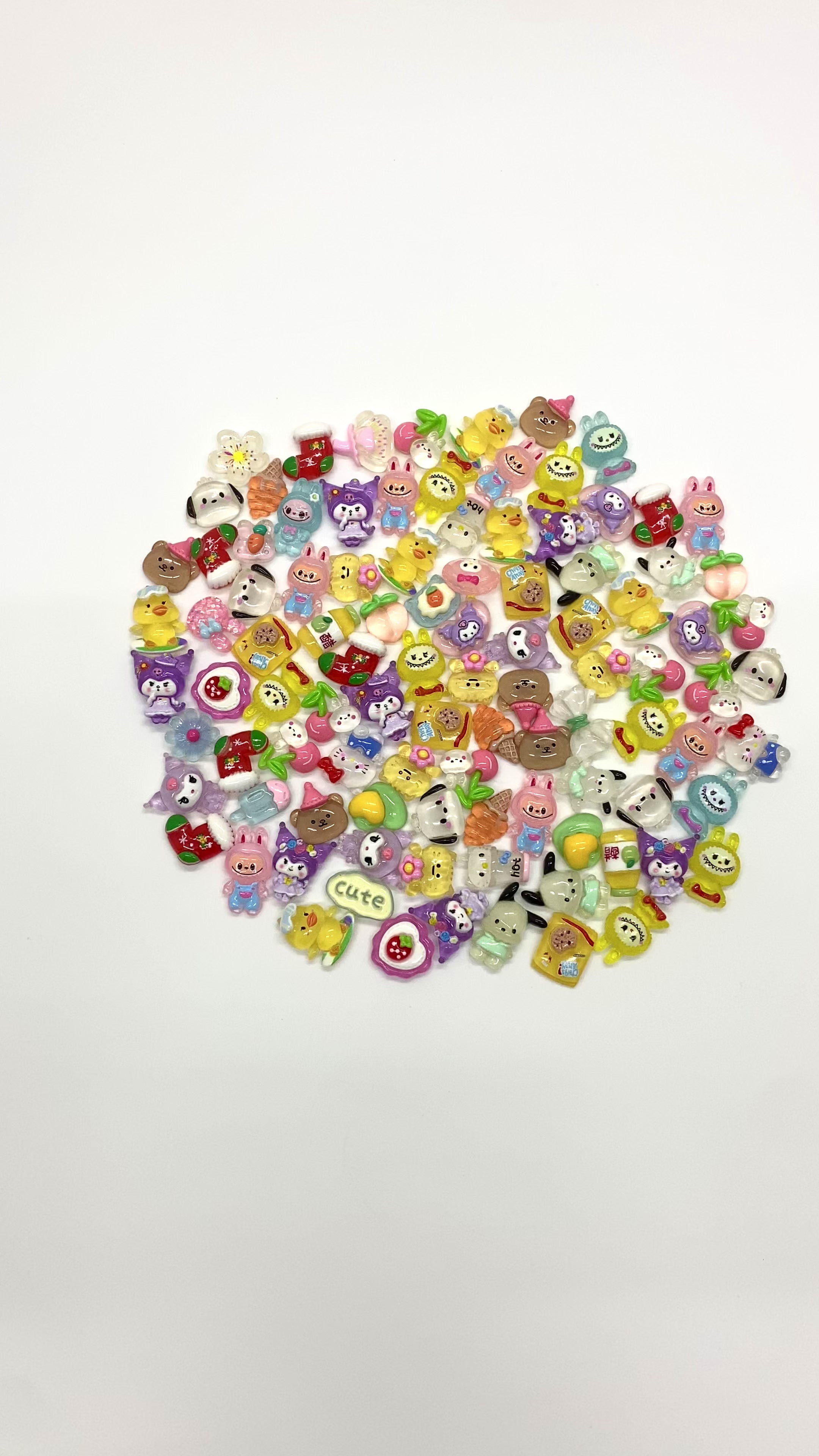 100 PCS Mixed Decoden Charms, Flatback Resin Charms