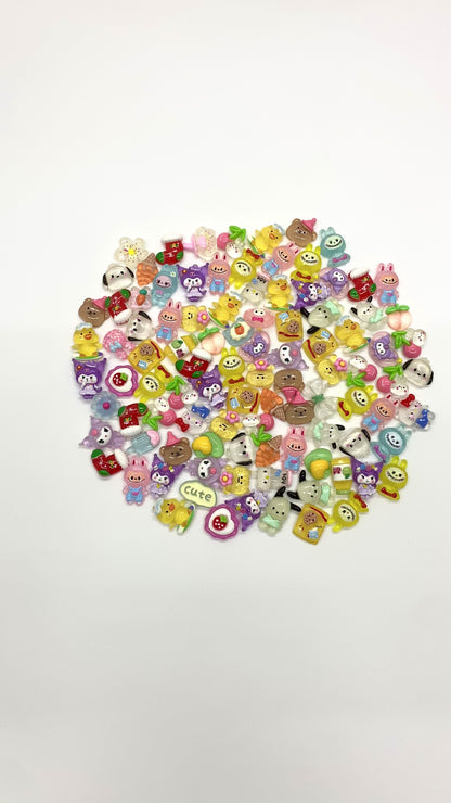 100 PCS Mixed Decoden Charms, Flatback Resin Charms