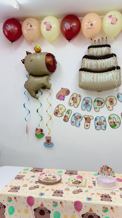 Capybara Birthday Party Decorations Set